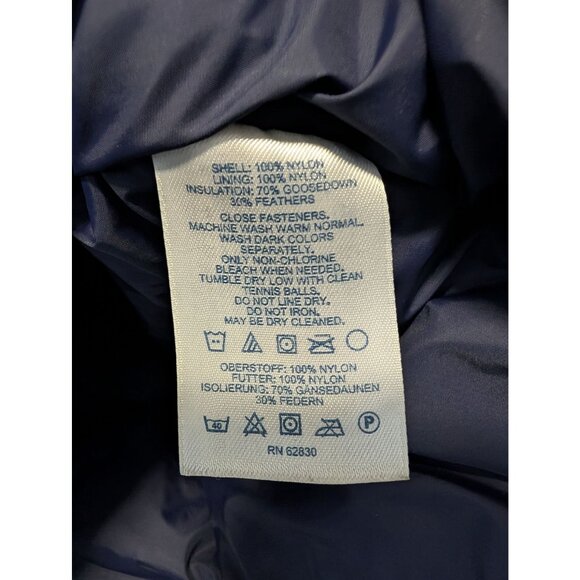 Mens XL Lands' End Energizer Goose Down Puffer Vest Blue Employee Quilted - Picture 6 of 7